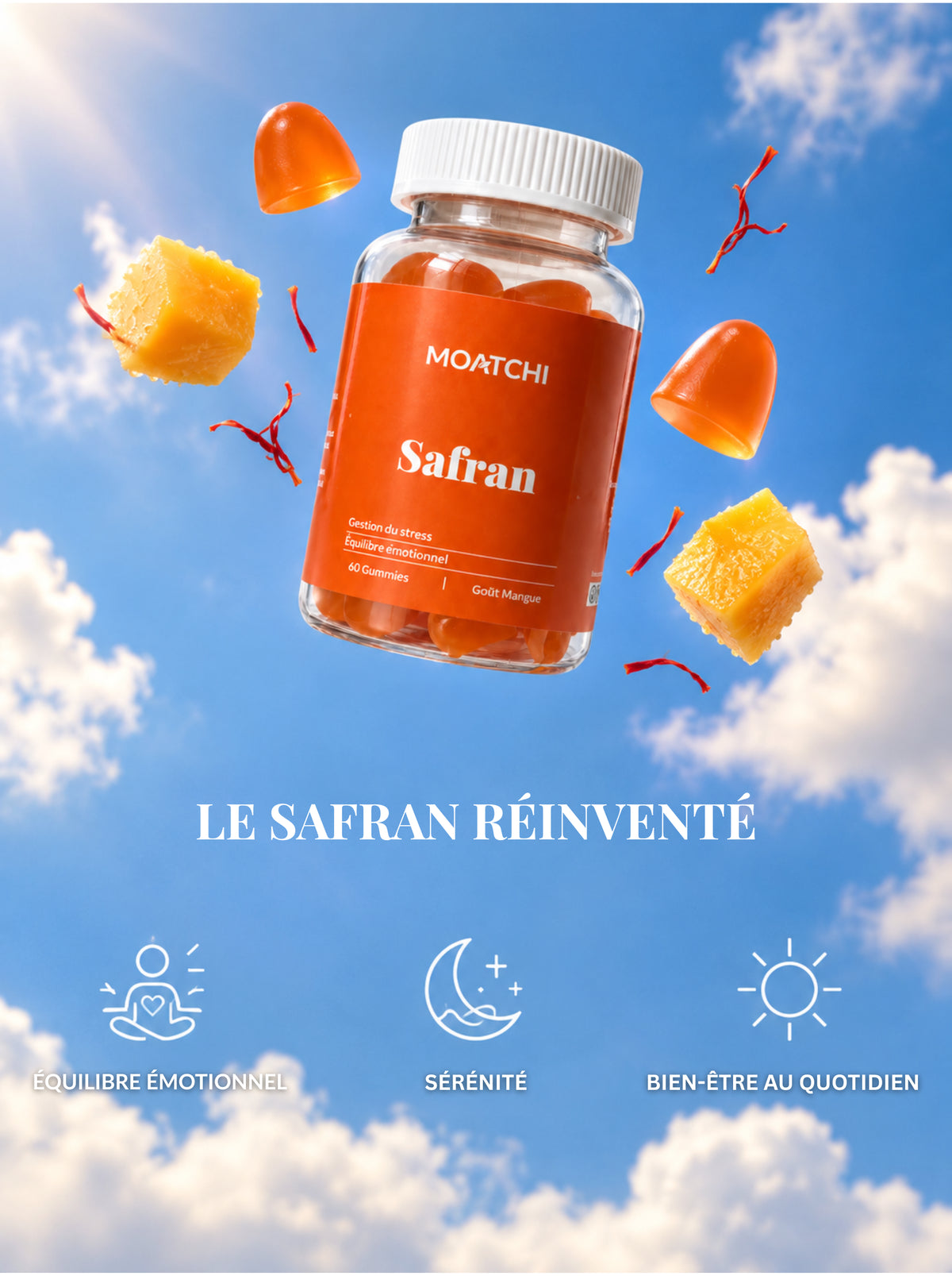 Pot MOATCHI Safran dans le ciel : équilibre émotionnel, sérénité, bien-être au quotidien